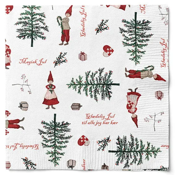 Det Gamle Apotek Napkins bílé ubrousky 33x33 cm 20 ks