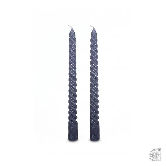 Det Gamle Apotek Twisted Candles svíčky 25 cm šedé 2ks