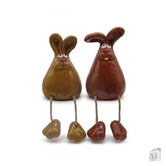 Det Gamle Apotek Easter bunny figurka zajíc hnědá 13 cm