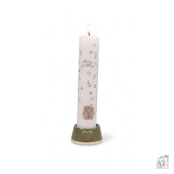 Det Gamle Apotek keramický svícen zelený 4 cm