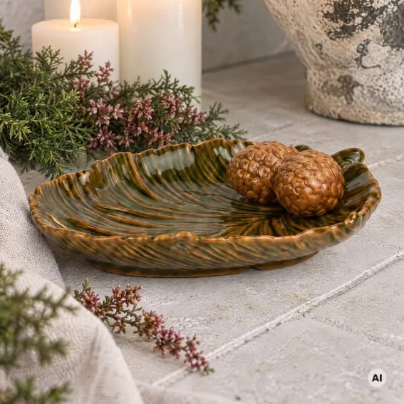 Det Gamle Apotek Plate for decoration kameninový talíř zelený
