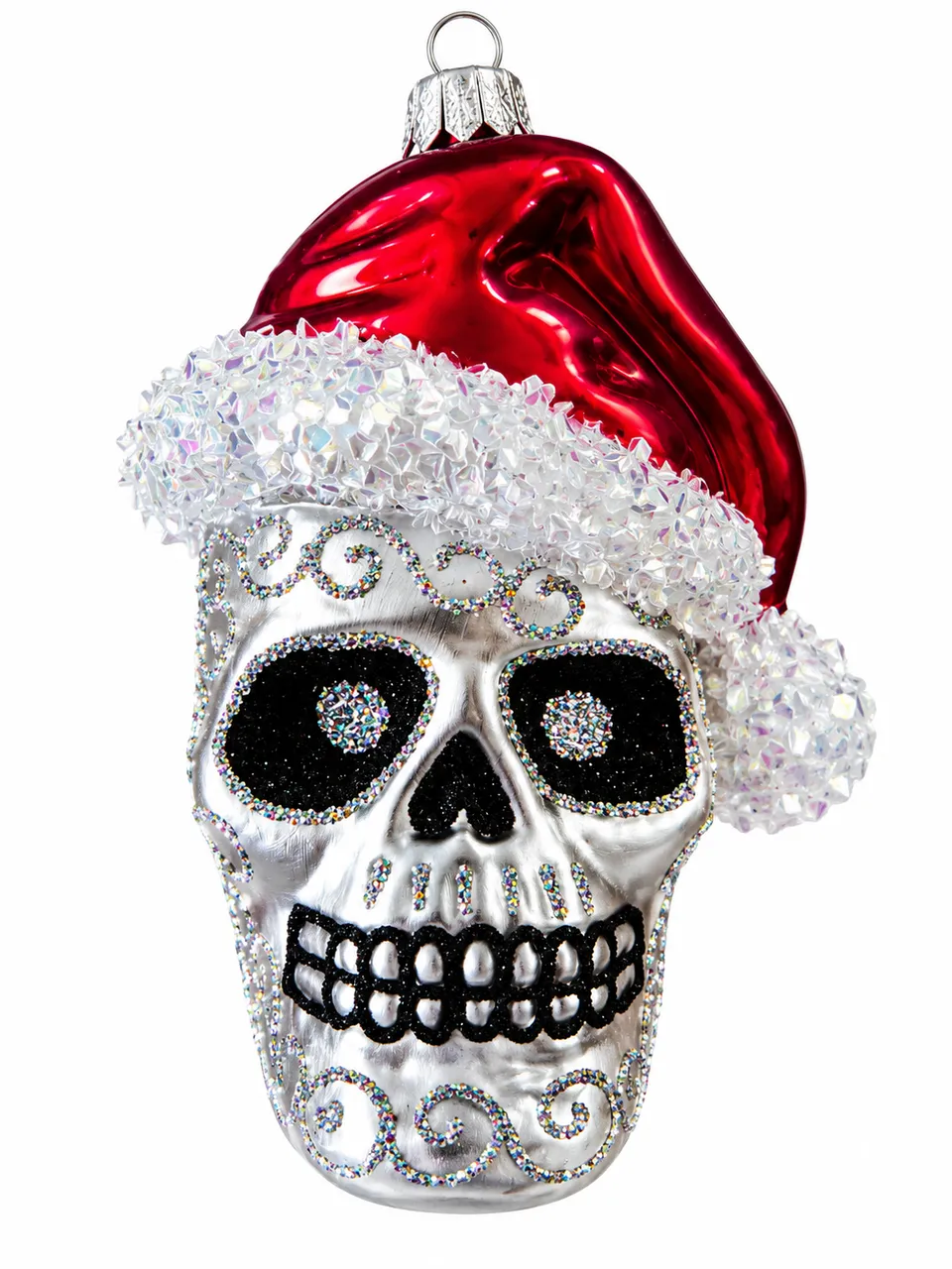 Vitbis Lebka halloween skleněná ozdoba 8 cm 1 ks