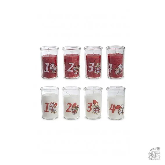 Det Gamle Apotek Advent candle adventní svíčka ve skle 24 h 4 ks