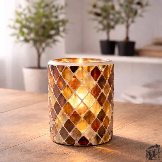 Det Gamle Apotek Candleholder svícen skleněný oranžový
