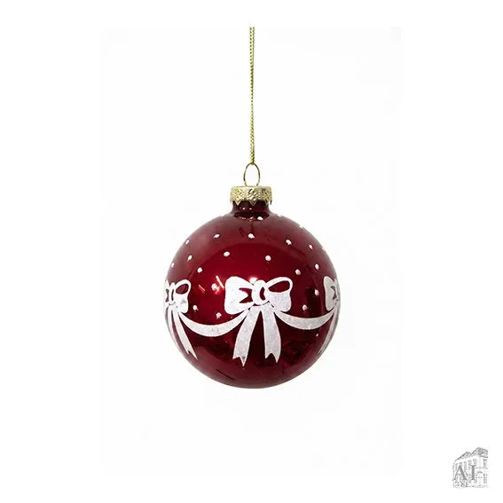 Det Gamle Apotek Christmas bauble skleněná baňka červená 8 cm