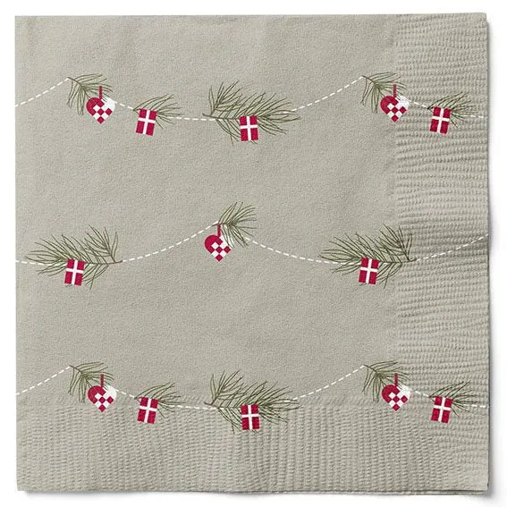 Det Gamle Apotek Napkins papírové ubrousky 33 cm 20 ks přírodní