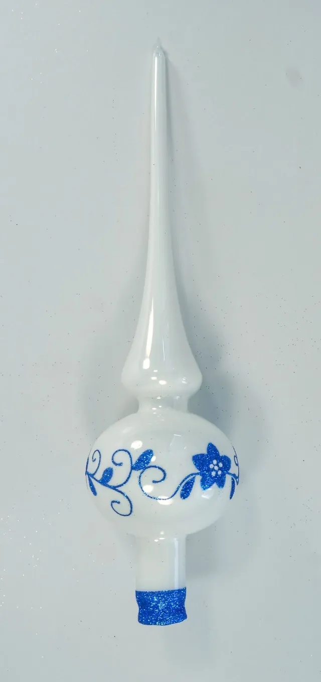 Vánoční ozdoby extra bílá porcelánová špice jednokulová
