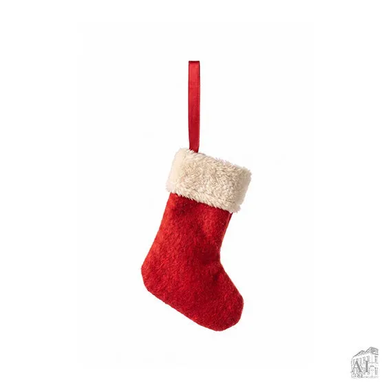 Det Gamle Apotek Christmas sock ponožka pro skřítky červená 4 cm