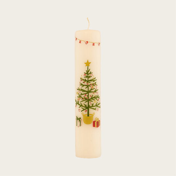 Det Gamle Apotek Calendar Candle svíčka 25 cm bílá