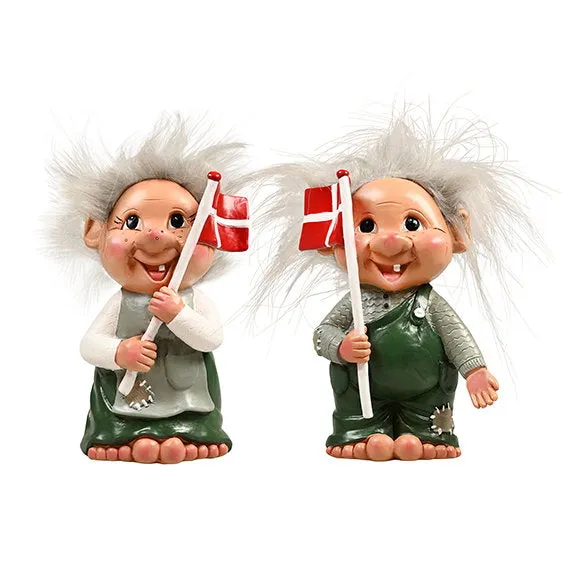 Det Gamle Apotek Asta+Gorm troll figurka s vlajkou zelená 15 cm