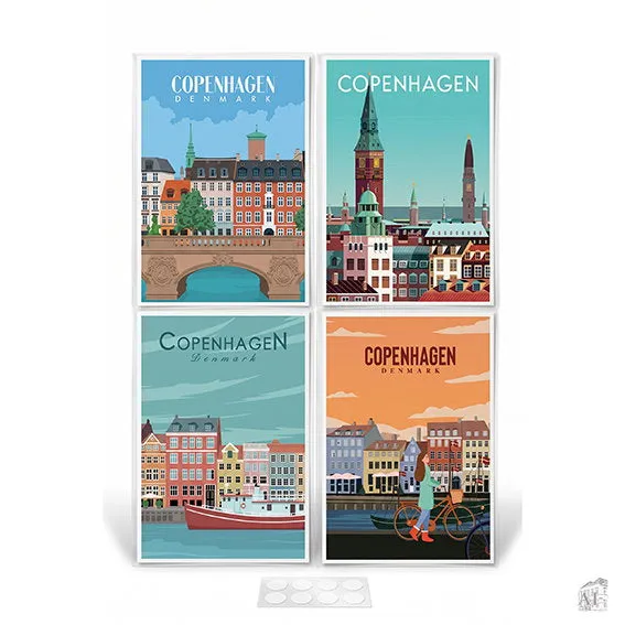 Det Gamle Apotek Poster plakát A3 København sada 4 ks
