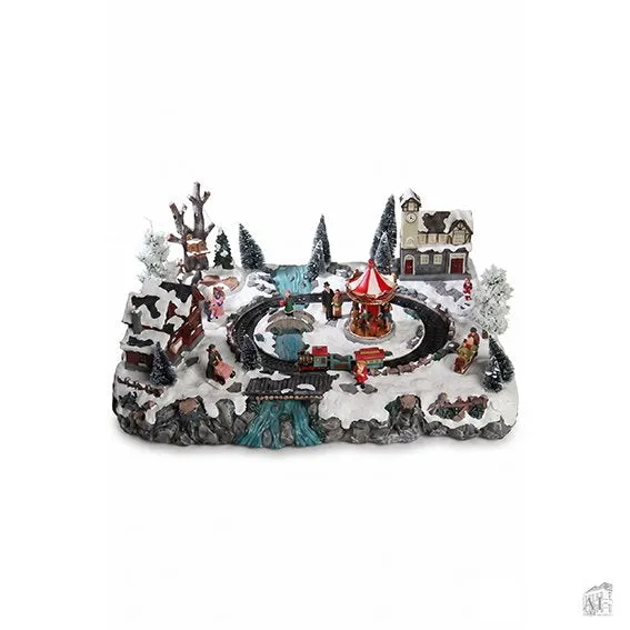 Det Gamle Apotek Landscape with LED and Music dekorace 54 cm
