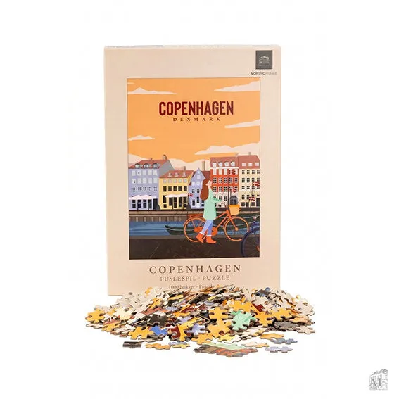Det Gamle Apotek København puzzle 1000 dílků 75 cm žluté