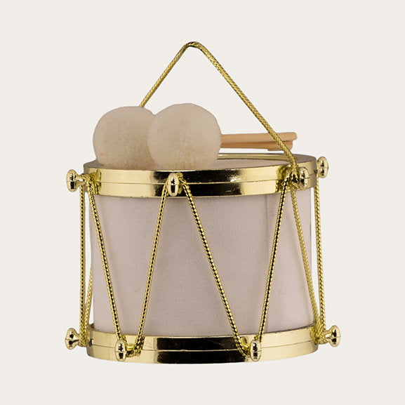 Det Gamle Apotek Drum Ornament bubínek 8 cm bílý plast