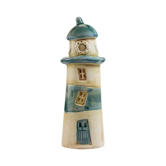 Det Gamle Apotek Light house maják dekorace 19 cm modrý