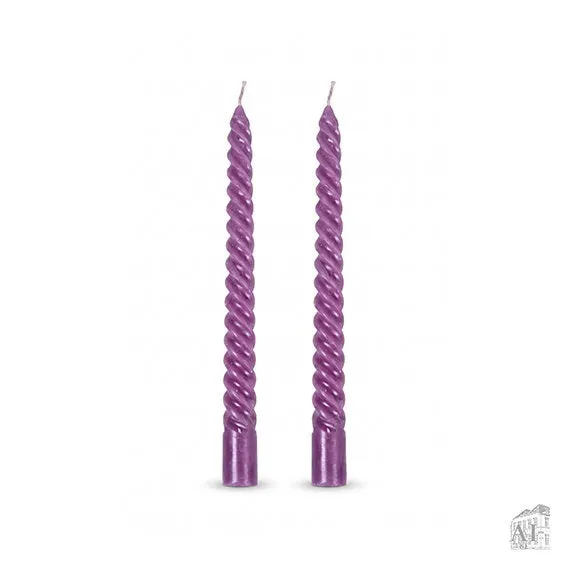 Det Gamle Apotek Twisted svíčky fialové 25 cm 2 ks