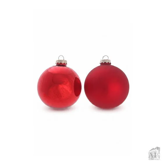 Det Gamle Apotek Red Christmas baňka červená 8 cm sklo