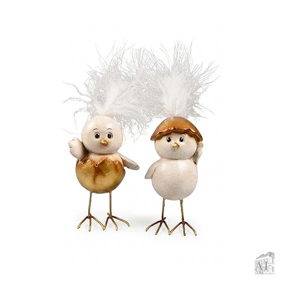 Det Gamle Apotek Chicken velikonoční figurka 10 cm zlatá