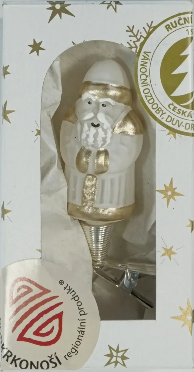 Vánoční ozdoby Cipísek mikuláš skleněná ozdoba vícebarevná
