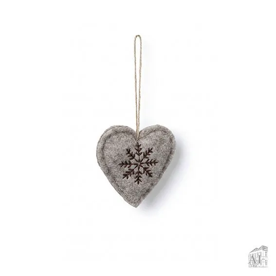 Det Gamle Apotek Heart závěsné srdce 15 cm hnědé