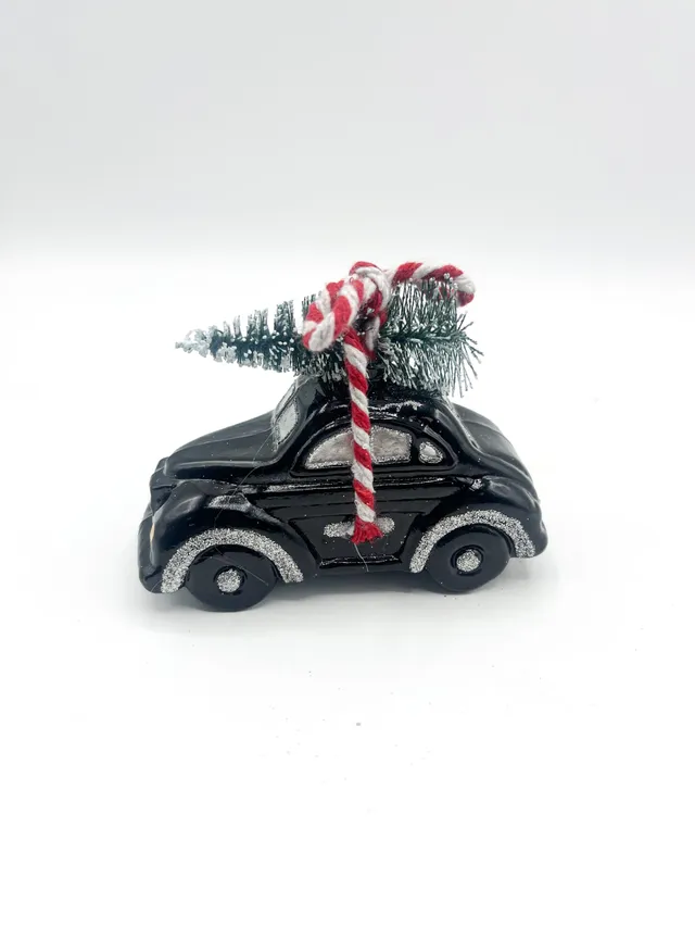 Vitbis černé auto skleněná baňka 8 cm figurka