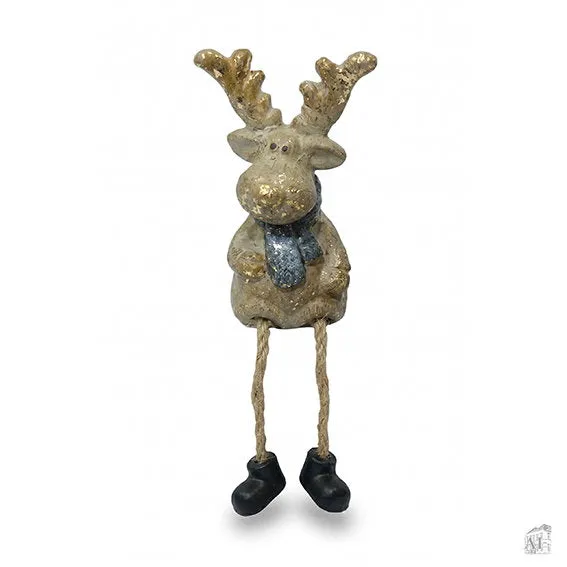 Det Gamle Apotek Reindeer keramický sob zlatý 10 cm