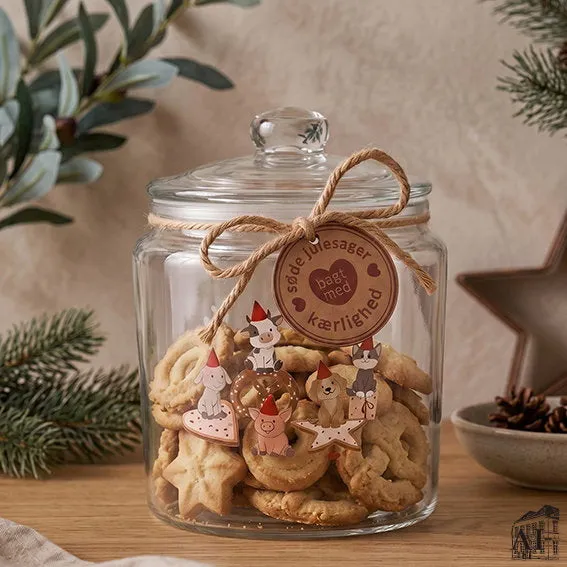 Det Gamle Apotek Glass jar skleněná dóza 16 cm vánoční