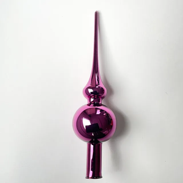 Vánoční ozdoby purpurová špice lesklá jednokulová
