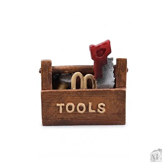 Det Gamle Apotek Toolbox bedýnka pro skřítky 4 cm hnědá