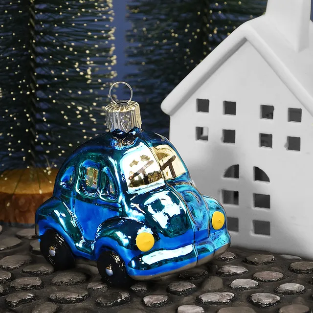 Vitbis Modré auto 7 cm vánoční baňka 1 ks