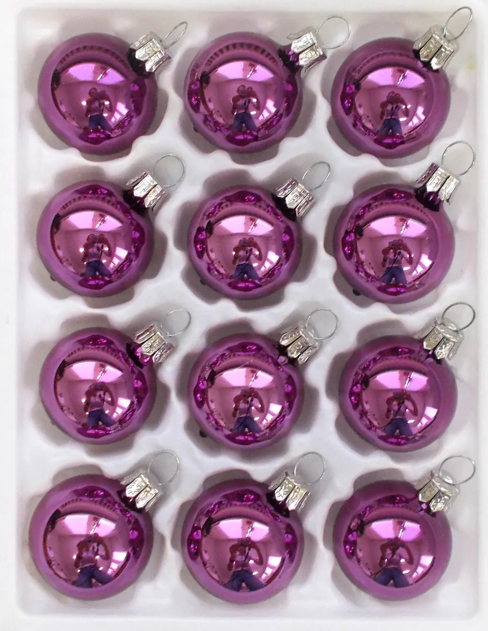 Vánoční ozdoby purpurová lesklá koule skleněná baňka