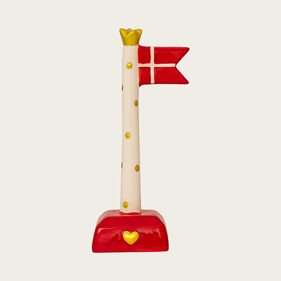 Det Gamle Apotek Flag vlajka červená keramika 18 cm dolomit
