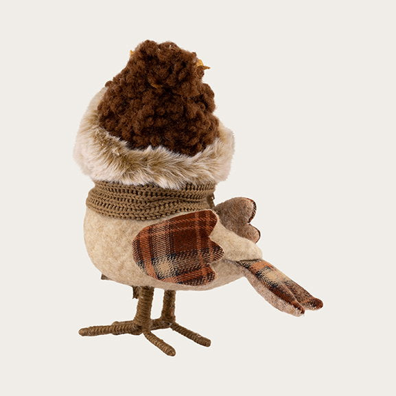 Det Gamle Apotek Bird ptáček 15 cm hnědý polyester