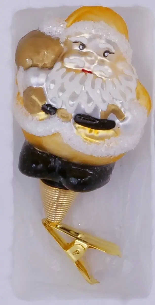Vánoční ozdoby 35247612 Santa s pytlem bílá matná figurka