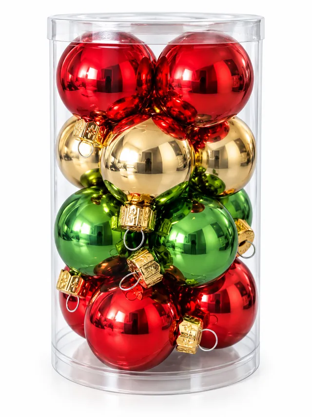 Vitbis Barevné skleněné baňky 4 cm tuba 16 ks