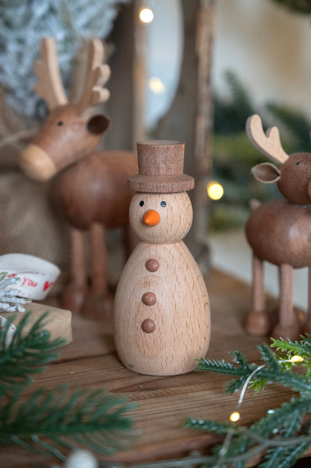 Det Gamle Apotek Snowman dřevěný sněhulák 10 cm