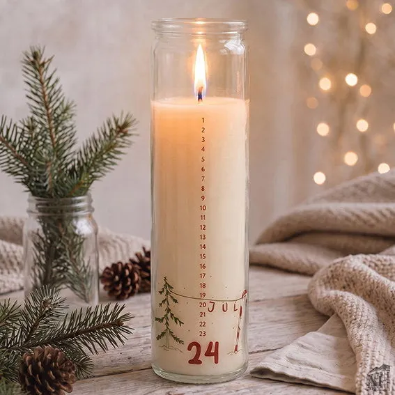 Det Gamle Apotek Candle in glass svíčka bílá 21 cm 60 h