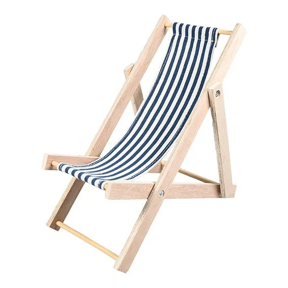 Det Gamle Apotek Beach chair dekorace židle modrobílá dřevo