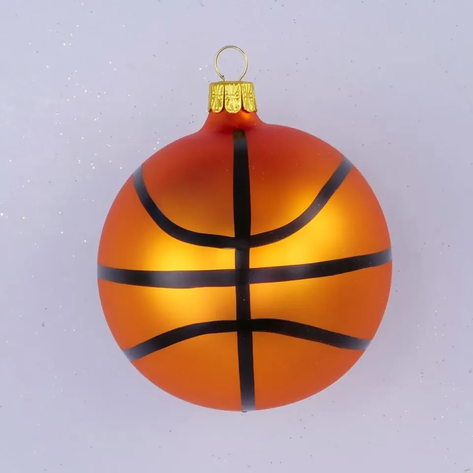 Vánoční ozdoby 11249G38 oranžová matná koule 80 mm