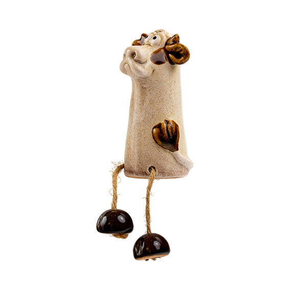 Det Gamle Apotek Cow kameninová kravička 11 cm bílá