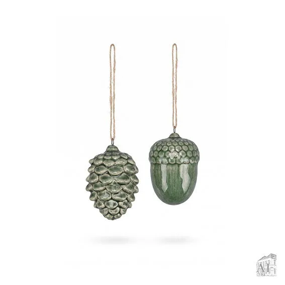 Det Gamle Apotek Pinecone keramická šiška zelená 8 cm