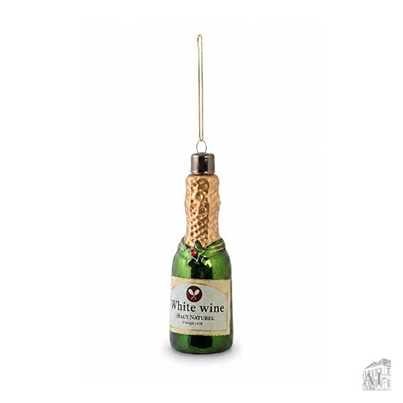 Det Gamle Apotek Wine bottle ozdoba lahev zelená 14 cm