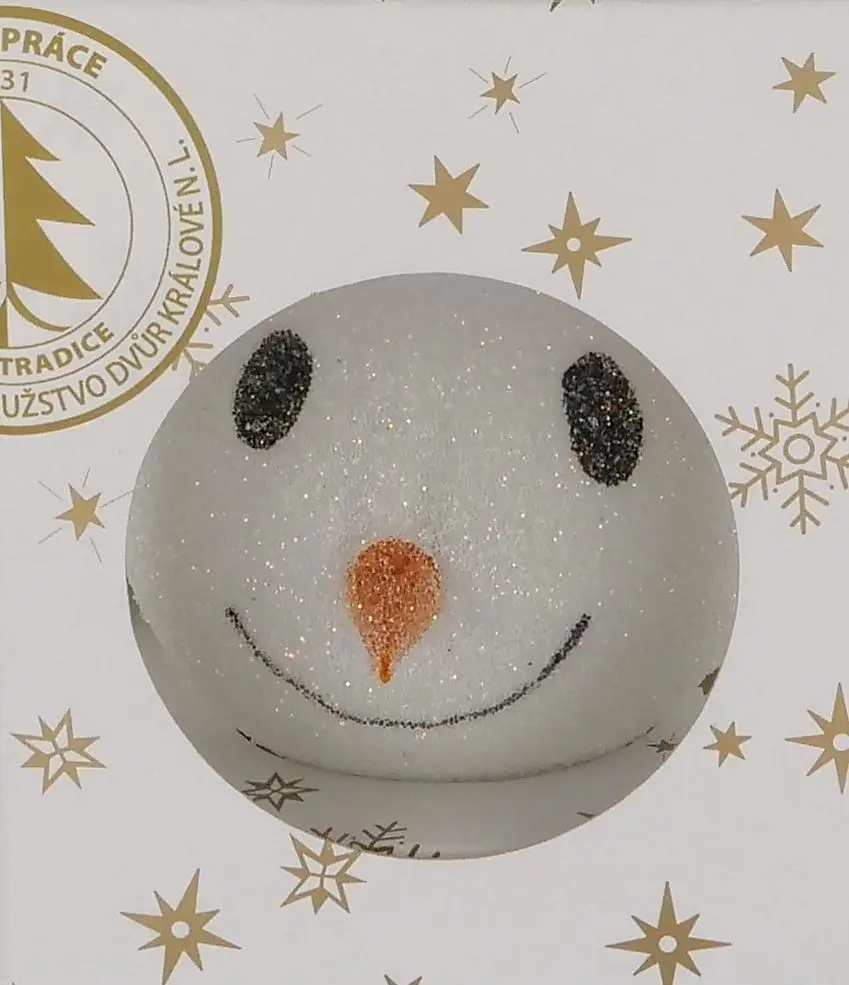 Vánoční ozdoby koule s nosem skleněná extra bílá porcelán