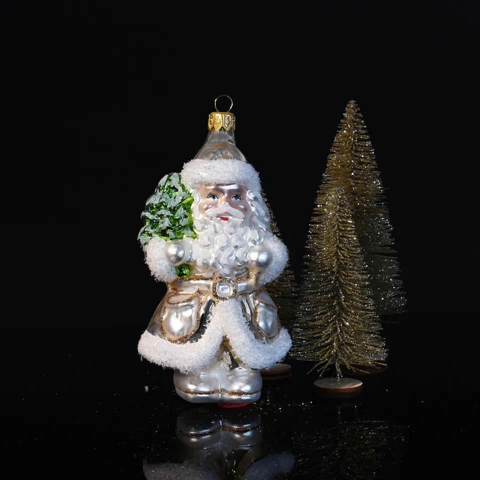 Vitbis Mikuláš se stromečkem skleněná figurka 14 cm