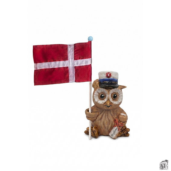 Det Gamle Apotek Owl sova keramická hnědá 16 cm