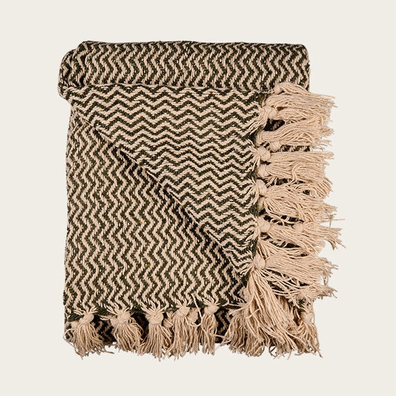 Det Gamle Apotek Blanket bavlněná deka 130x180 cm zelená