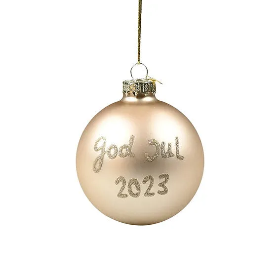 Det Gamle Apotek Annual Christmas Bauble baňka champagne 8 cm