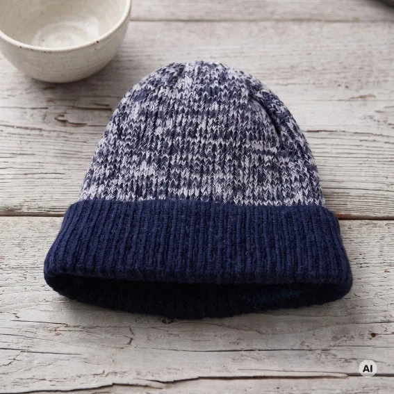 Det Gamle Apotek Hat pletená čepice modrá 21 cm