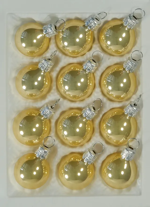 Vánoční ozdoby koule skleněná ozdoba zlatokrémová porcelán