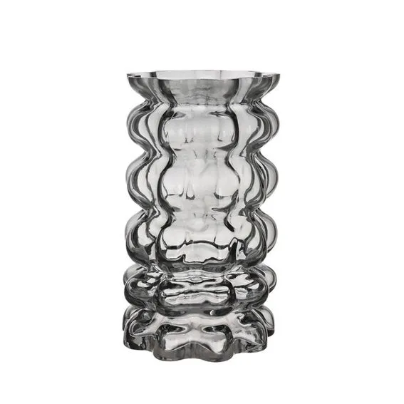 Det Gamle Apotek Vase skleněná váza šedá 25 cm